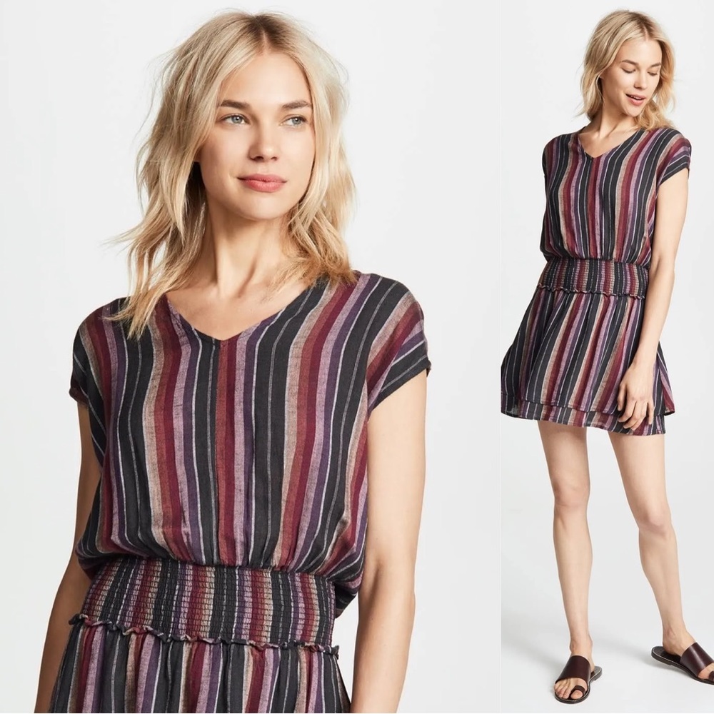 Rails Lucca Brava Stripe Smocked Waist Dress